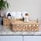 Household Essentials Stackable Hyacinth Basket Set with Oak Lids